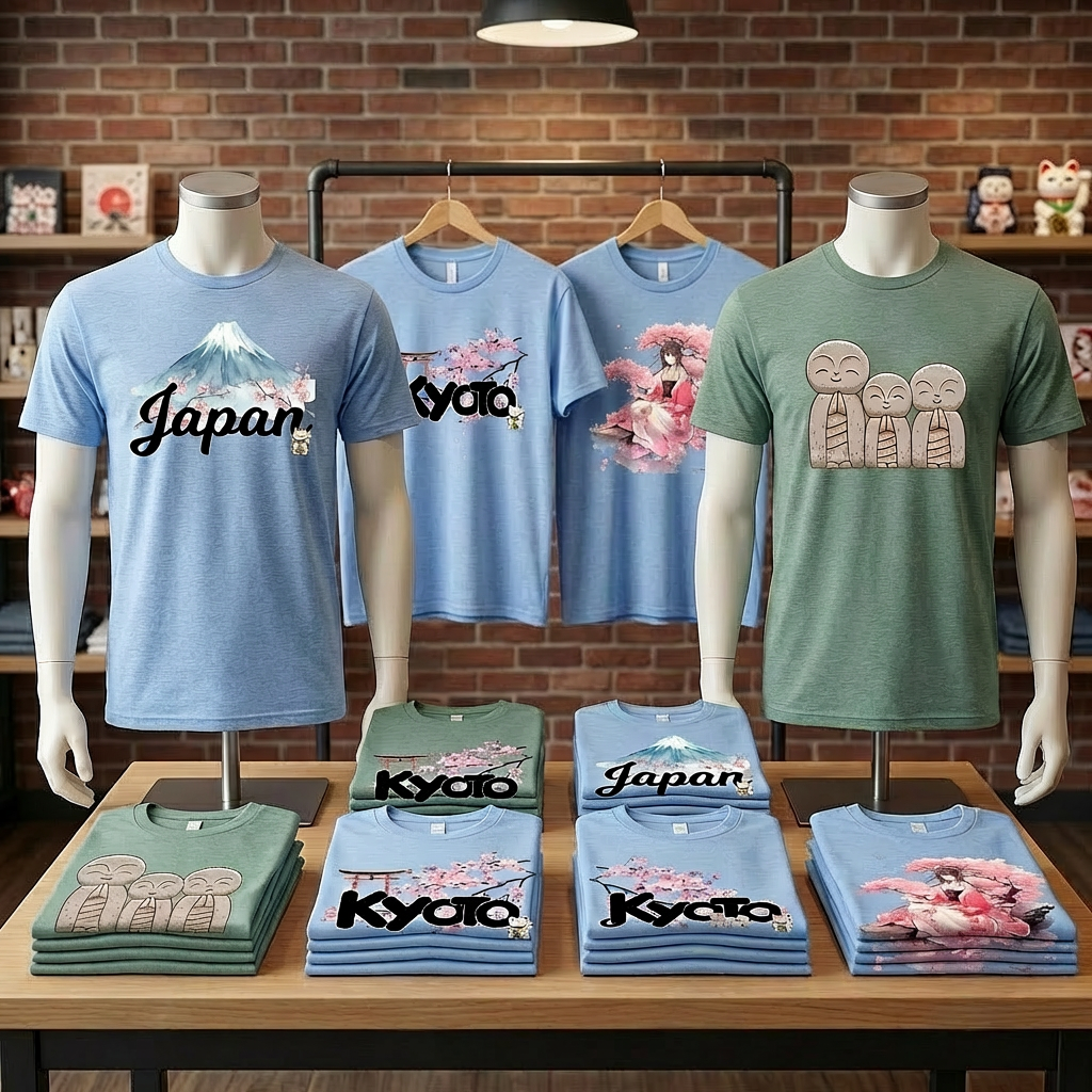 Bloom in Grace - Anime Kimono Girl Tee Tshirt Rose's Colored Designs