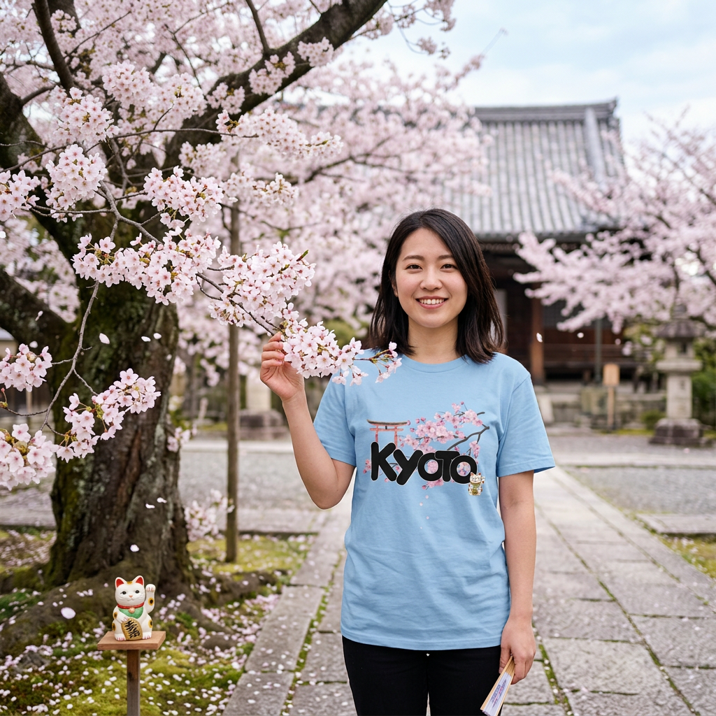Kyoto in Bloom - Torii Gate Tee Tshirt Rose's Colored Designs