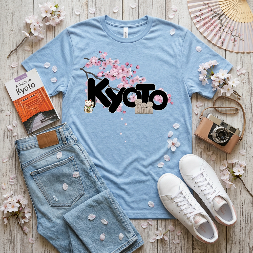 Kyoto in Bloom - Torii Gate Tee Tshirt Rose's Colored Designs