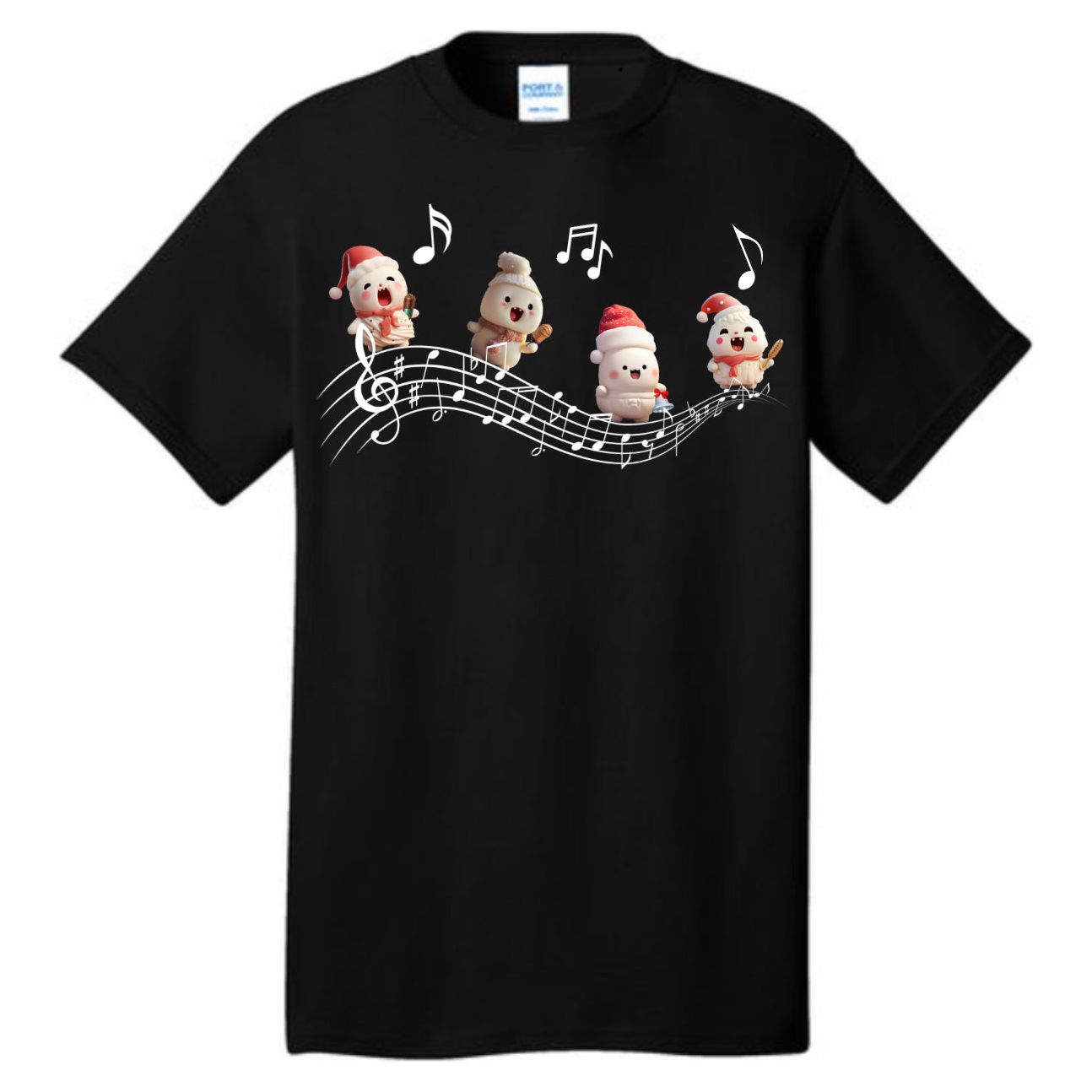 Singing Snowmen Tshirt Tshirt Rose's Colored Designs Small Black 