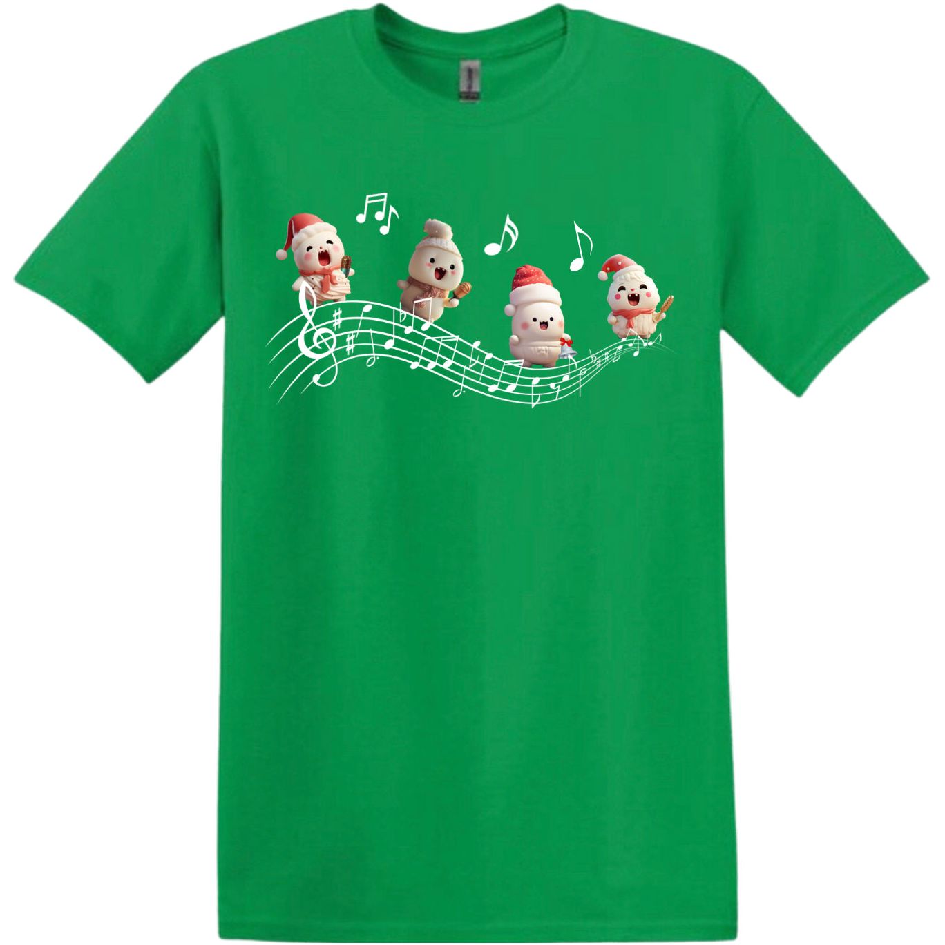 Singing Snowmen Tshirt Tshirt Rose's Colored Designs Small Green 