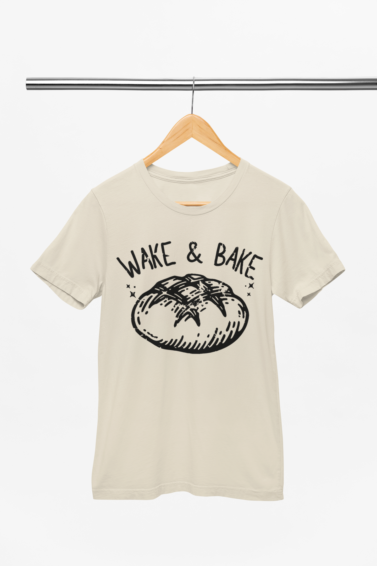 Wake & Bake Tshirt Shirts & Tops Rose's Colored Designs Small Tan