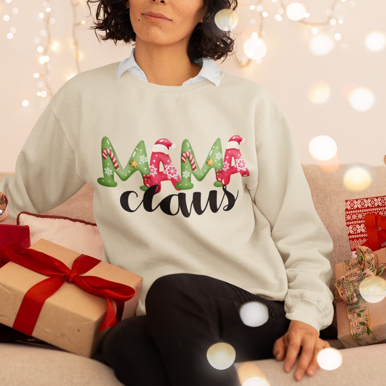 Mama Claus Sweatshirt or T-shirt  Rose's Colored Designs    