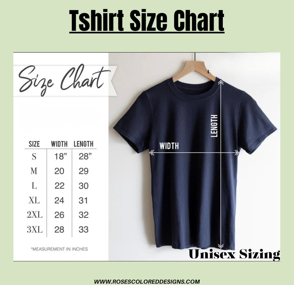 Inhale Condifence Exhale chaos Tee size chart S-2XL - Rose’s Colored Designs