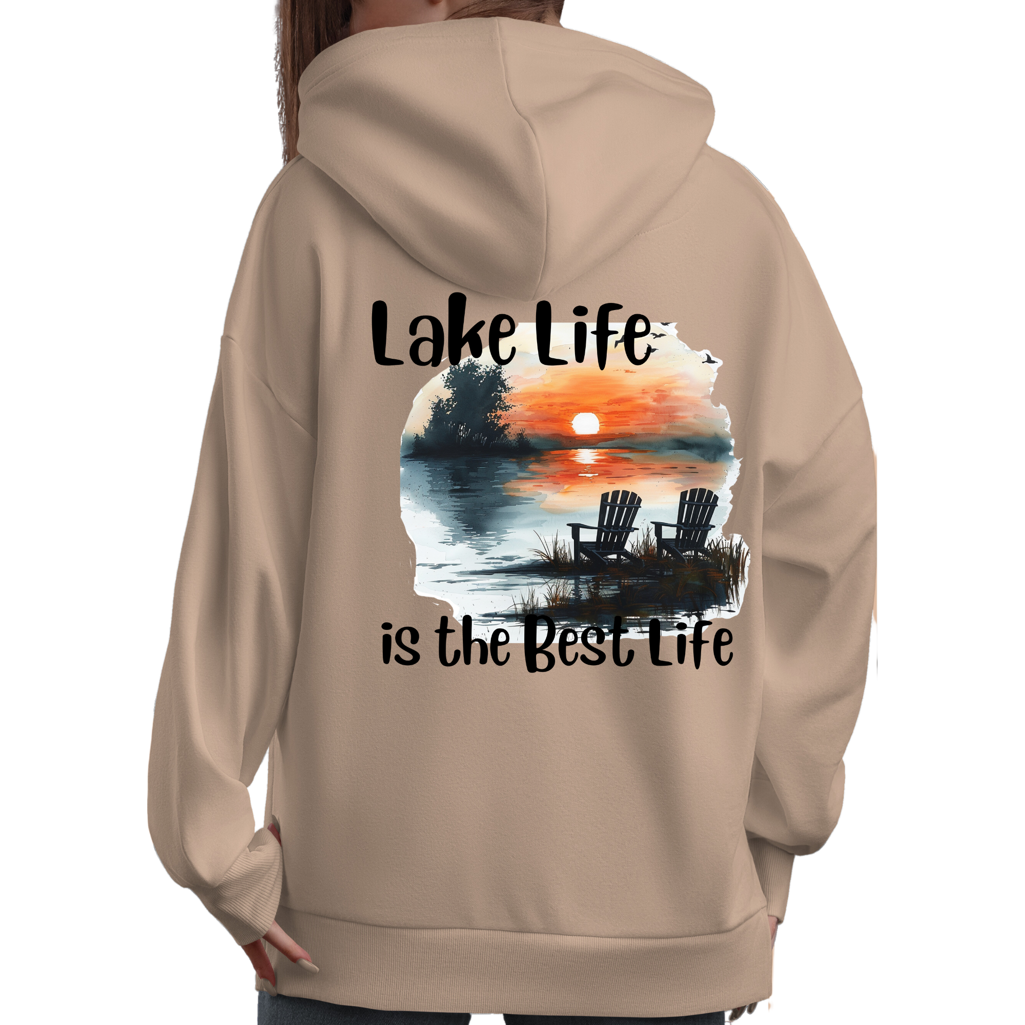 Lake Life is the Best Life Crew or Hoodie Sweatshirt Rose's Colored Designs   