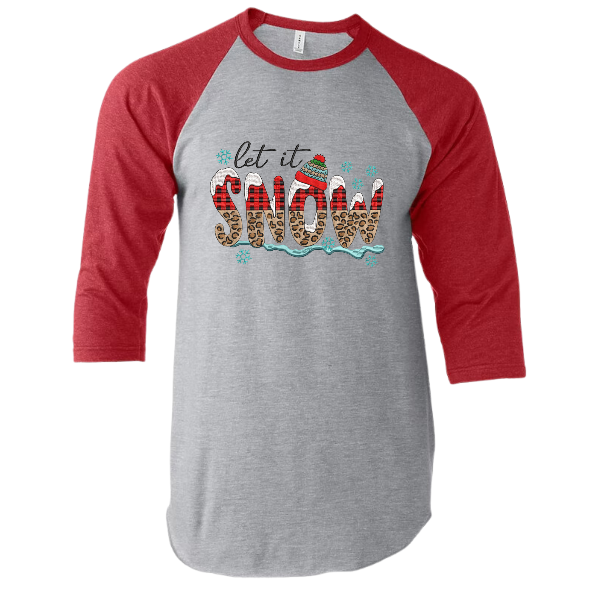 Let It Snow With Hat - Sweatshirt or T-shirt Shirts & Tops Rose's Colored Designs   