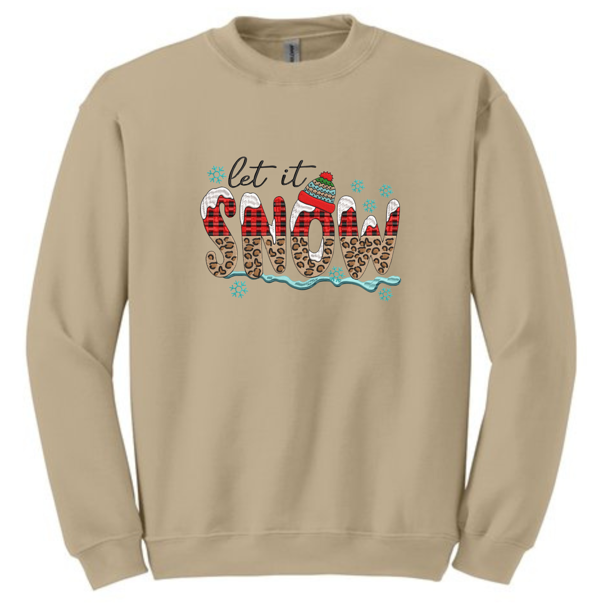 Let It Snow With Hat - Sweatshirt or T-shirt Shirts & Tops Rose's Colored Designs   