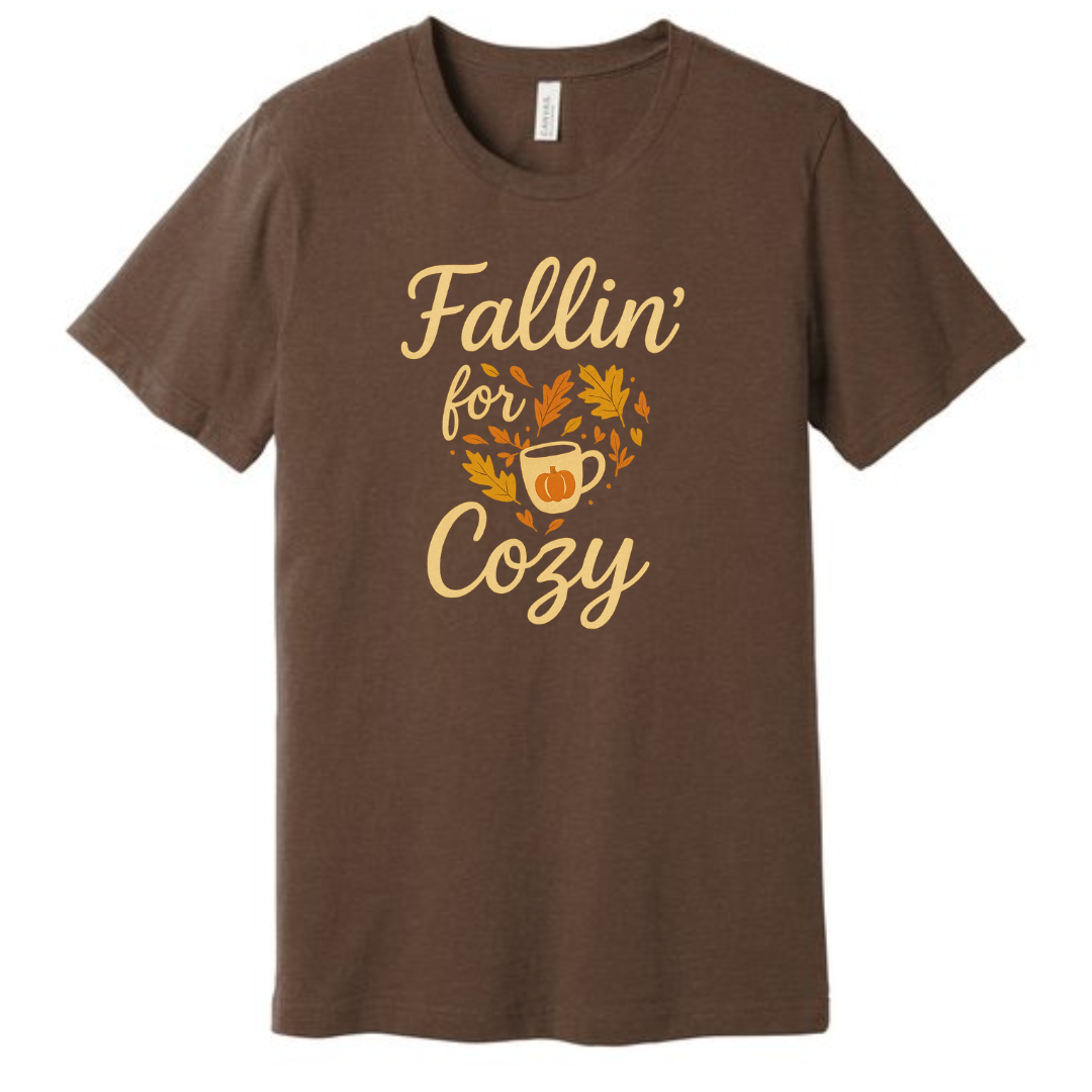 Fall for Cozy Tee Shirts & Tops Rose's Colored Designs Brown Small