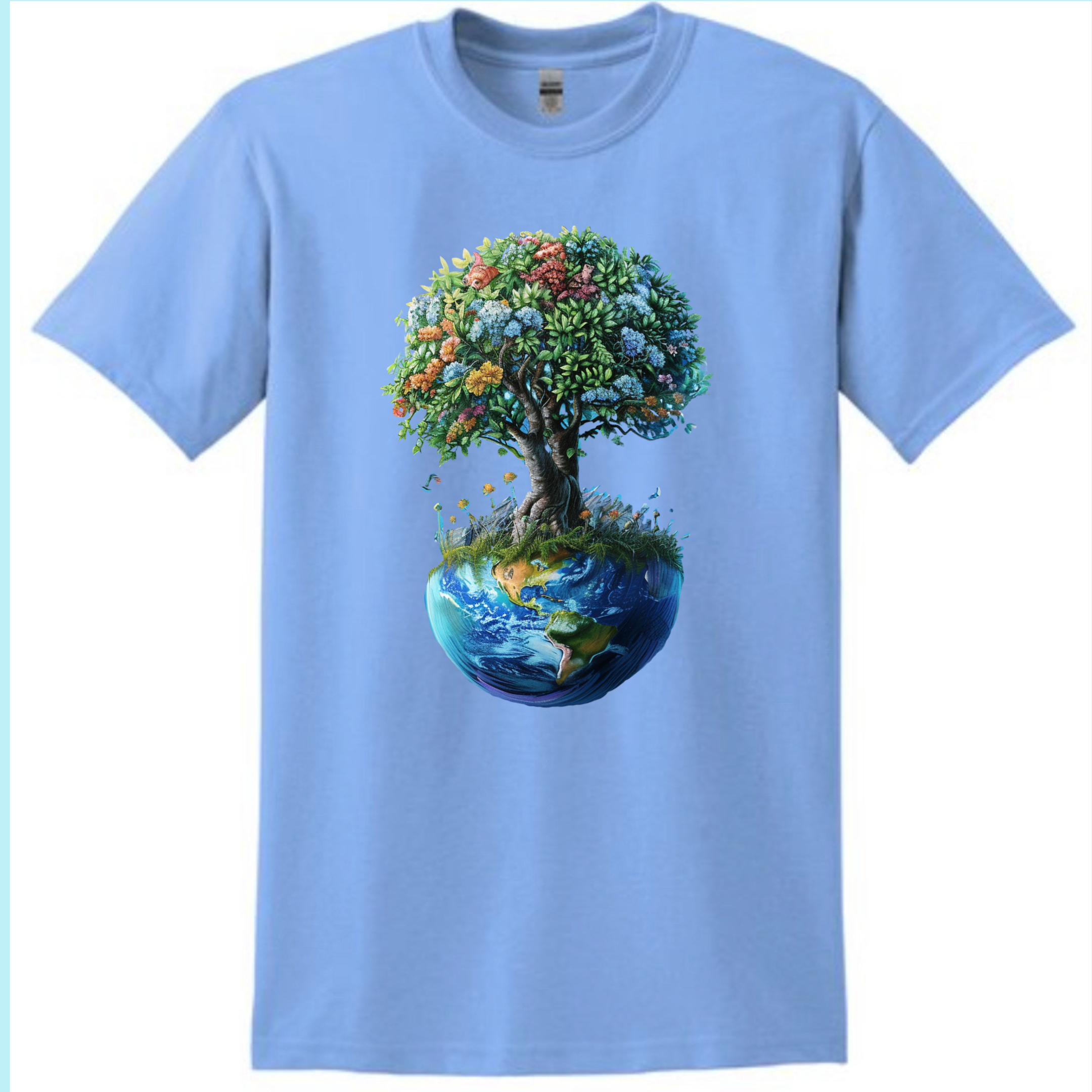 Earth and Tree Tee or Tote or Tee & Tote Tshirt Rose's Colored Designs Gray Small Tee ONLY