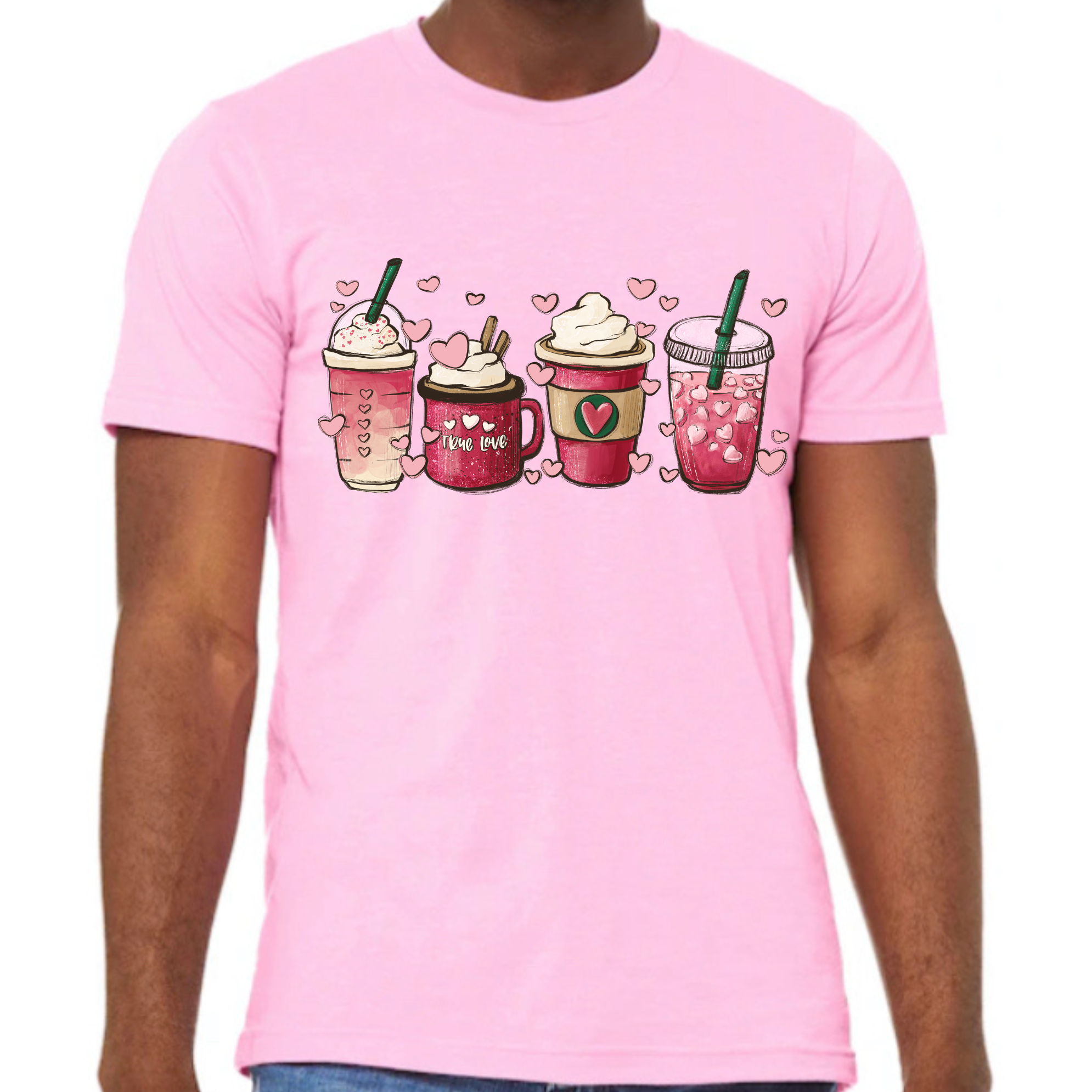 Coffe Lover Valentine Sweatshirt or Tshirt Sweatshirt Rose's Colored Designs   