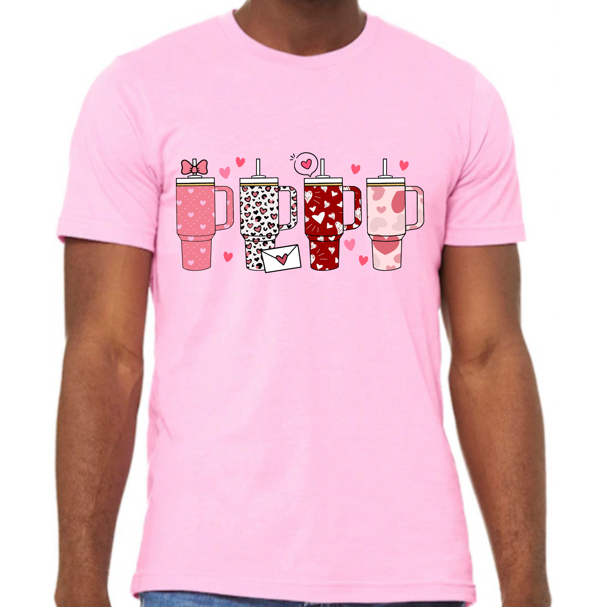 Love My Valentine Cup Tshirt or Sweatshirt Sweatshirt Rose's Colored Designs Tshirt Pink Small