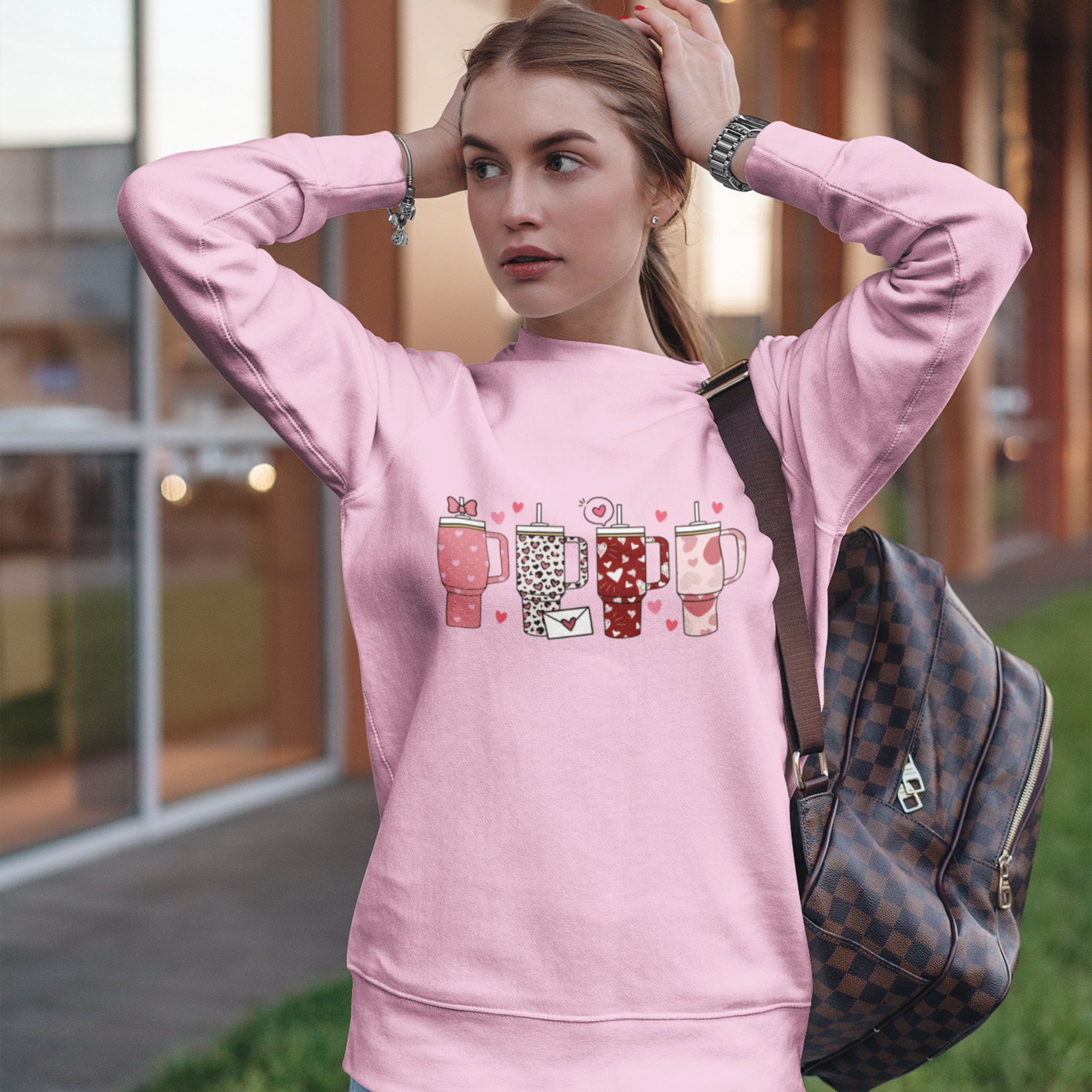 Love My Valentine Cup Tshirt or Sweatshirt Sweatshirt Rose's Colored Designs   