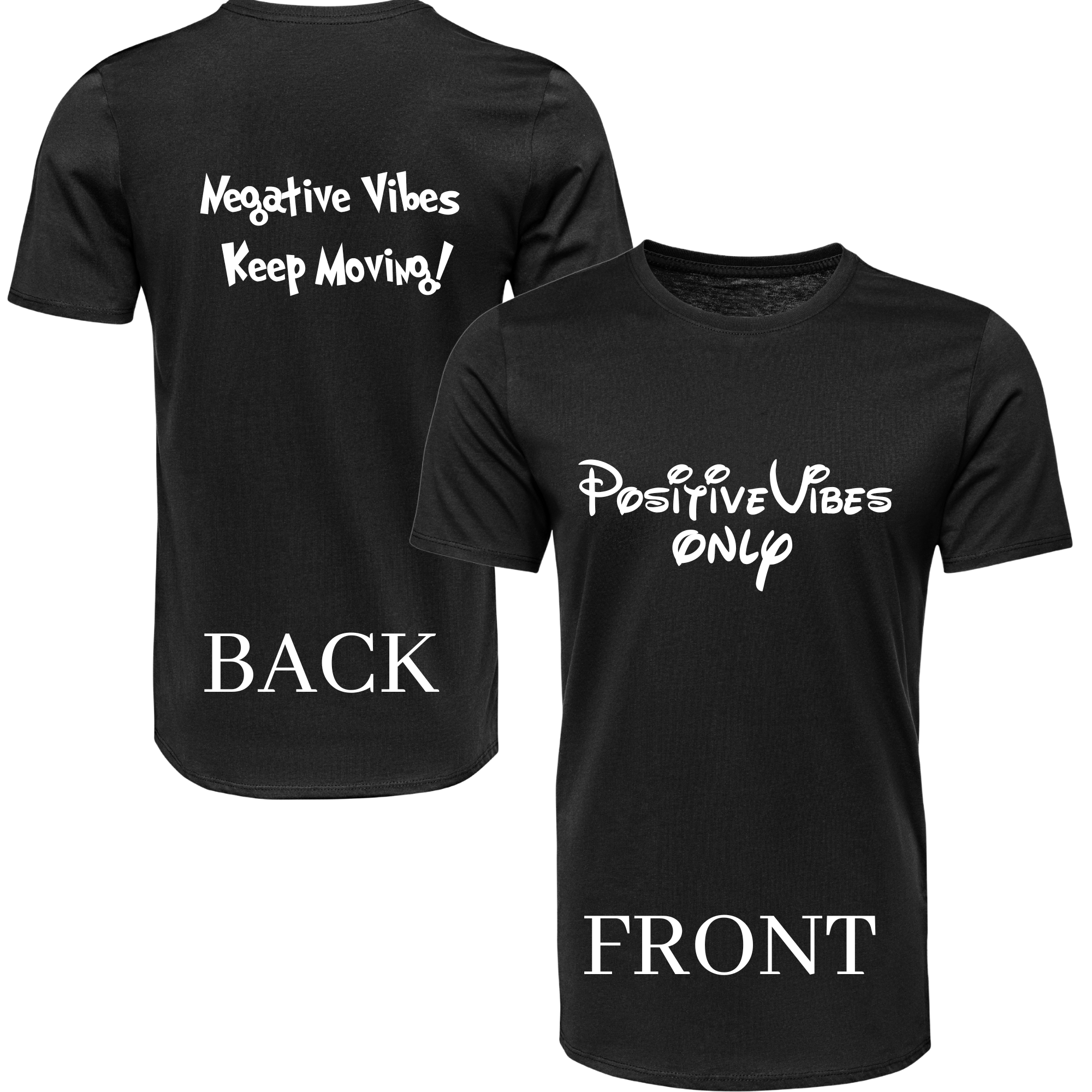 Positive Vibes Only…. Tee Tshirt Rose’s Colored Designs Small Black 