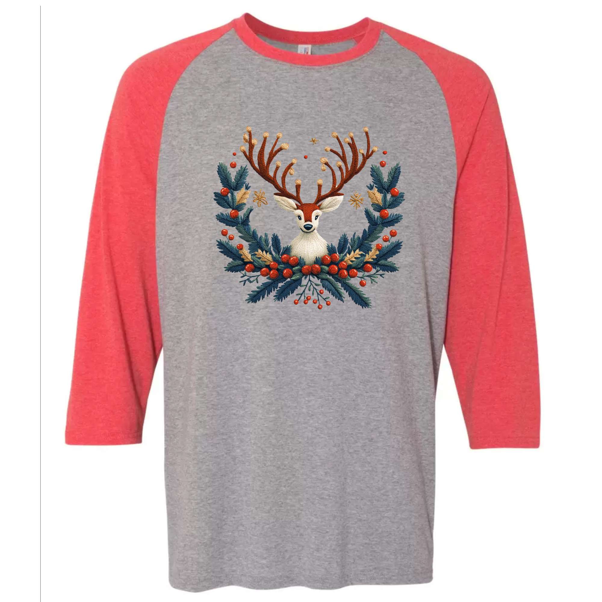 Holiday Reindeer or Tree T-shirt Shirts & Tops Rose's Colored Designs  Reindeer Red Small