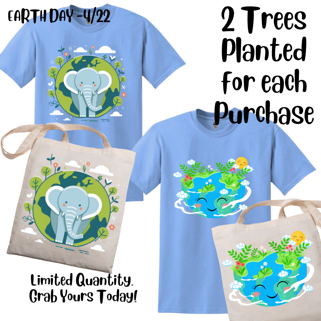 Earth and Tree Tee or Tote or Tee & Tote Tshirt Rose's Colored Designs Black Small Tee & Tote