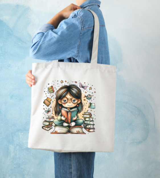 She Loves to Read Tote Tote Rose's Colored Designs