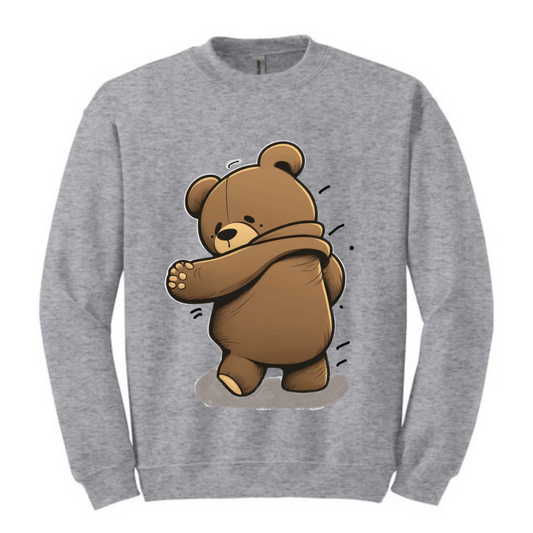 Bear Hug Sweatshirt Sweatshirt Rose's Colored Designs Small Gray 
