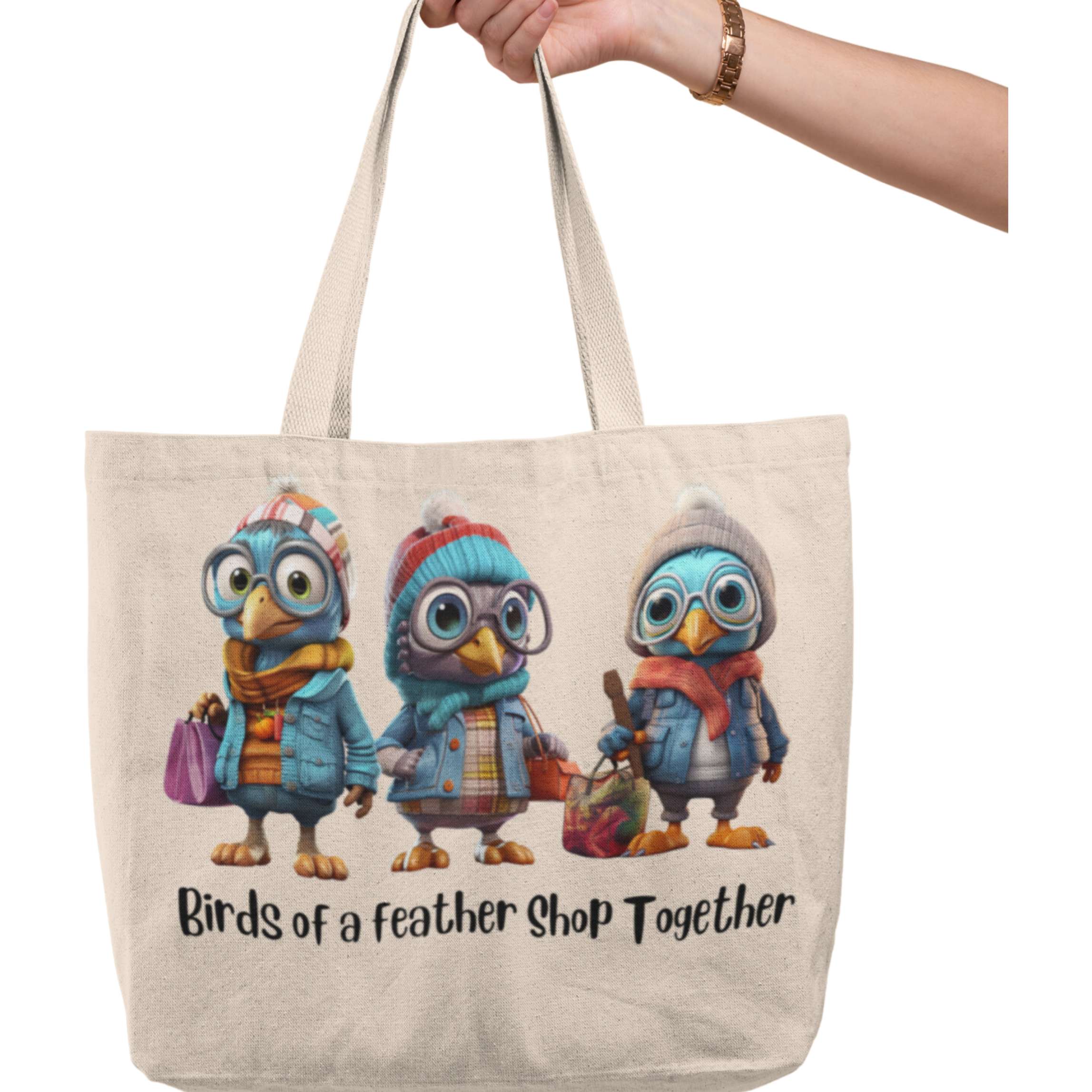 Birds of a Feather Shop Together Tote Tote Rose’s Colored Designs   