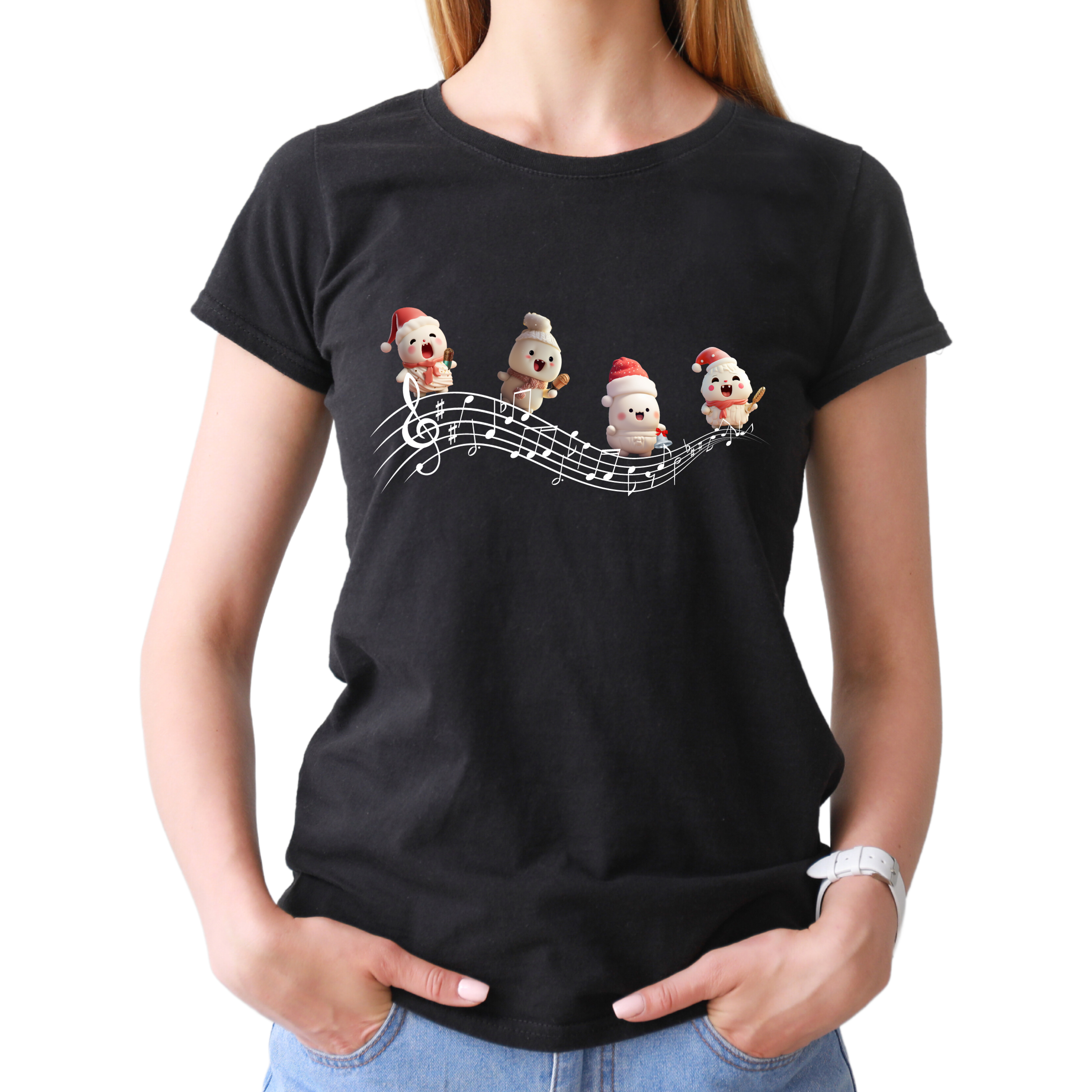 Singing Snowmen Tshirt Tshirt Rose's Colored Designs   