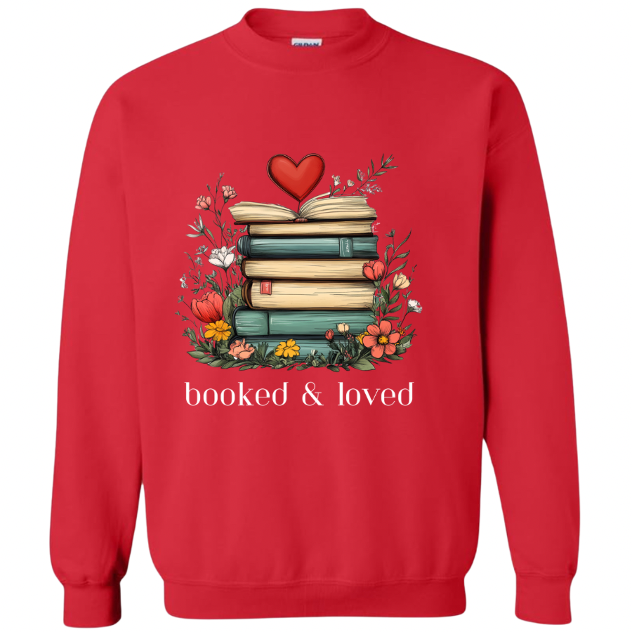 Booked & Loved Shirts & Tops Rose's Colored Designs Sweatshirt Small Red