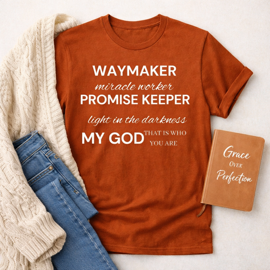 Waymaker Promise Keeper Tee | Christian Worship Lyric Graphic T-Shirt Tshirt Rose's Colored Designs