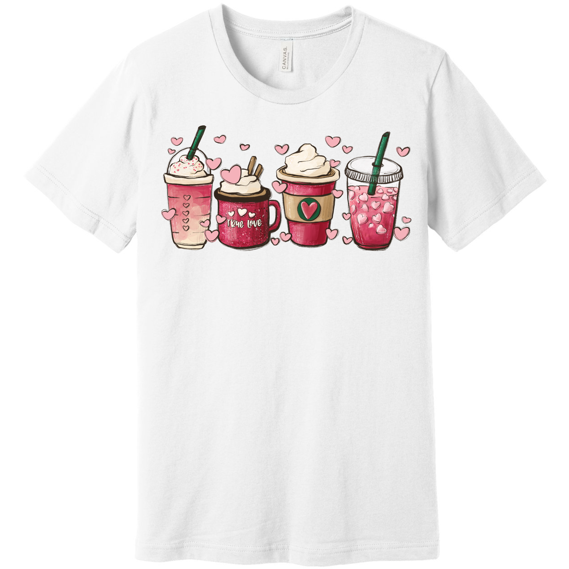 Coffe Lover Valentine Sweatshirt or Tshirt Sweatshirt Rose's Colored Designs   