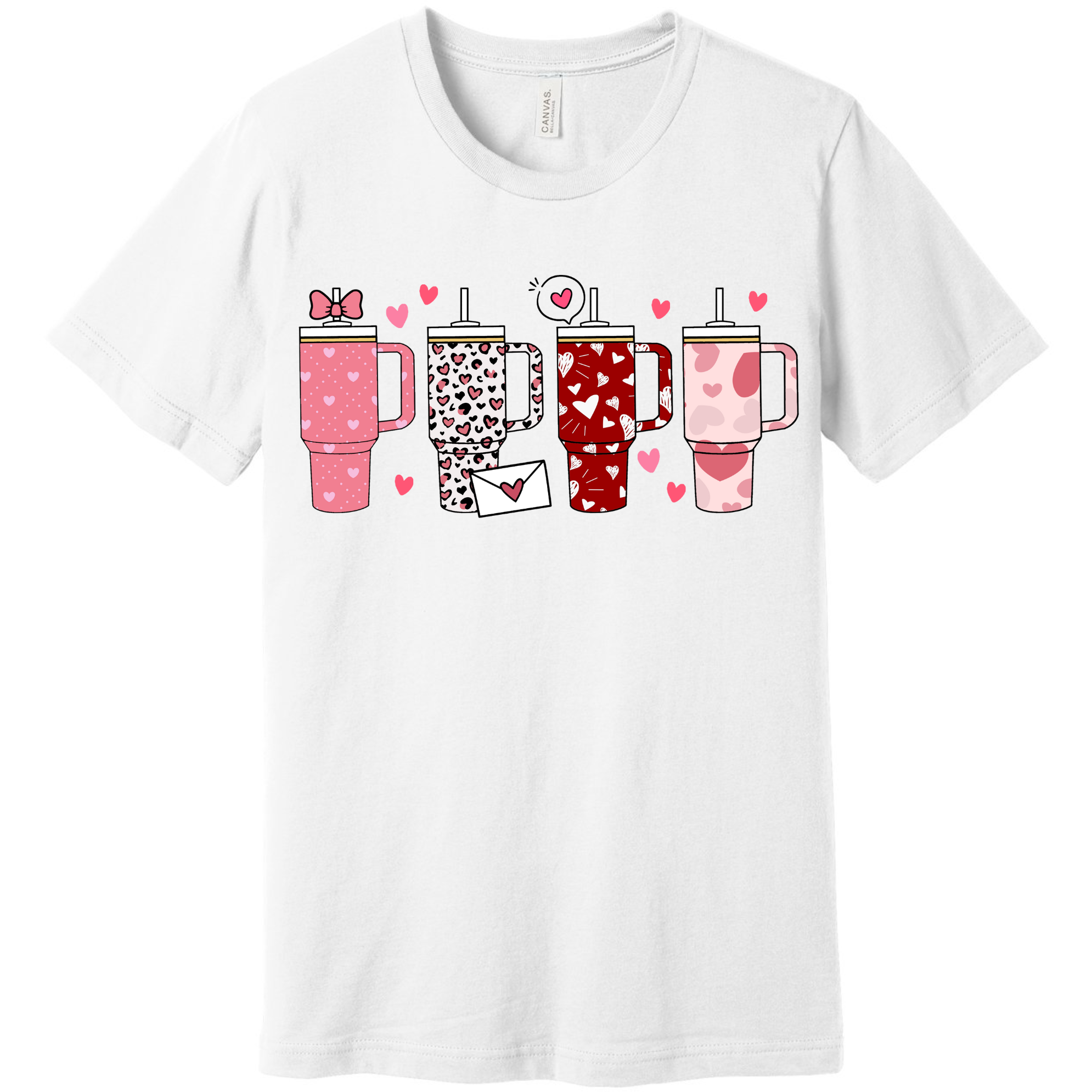 Love My Valentine Cup Tshirt or Sweatshirt Sweatshirt Rose's Colored Designs Tshirt White Small