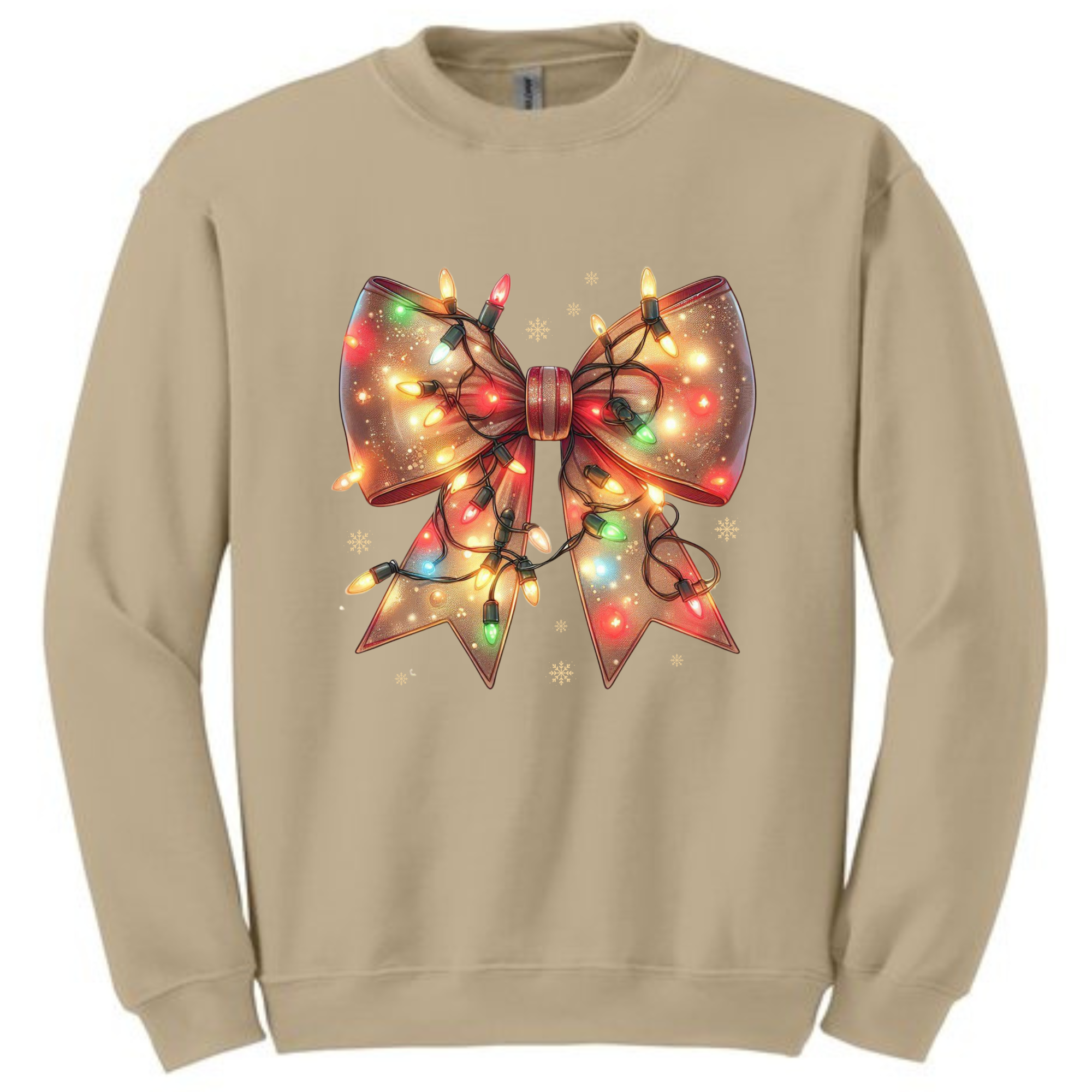 Holiday Lights Bow Sweatshirt or T-shirt Shirts & Tops Rose's Colored Designs  Sweatshirt Small 