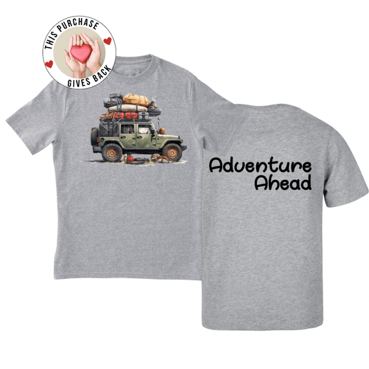 Adventure Ahead Packed SUV Tee – Soft Graphic T-Shirt for Road Trips & Outdoor Lovers - Rose's Colored Designs