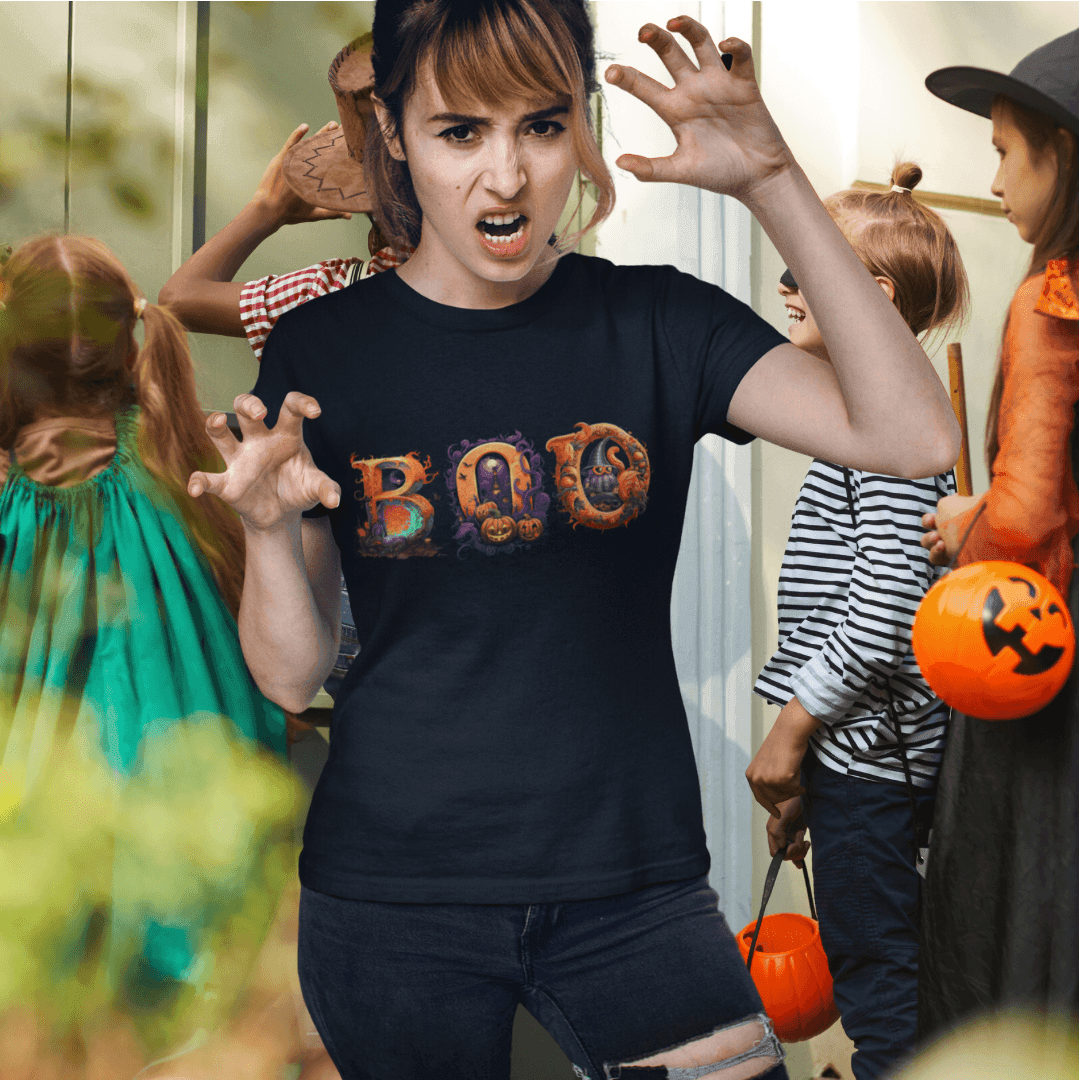 Boo Halloween T-shirt - Rose's Colored Designs