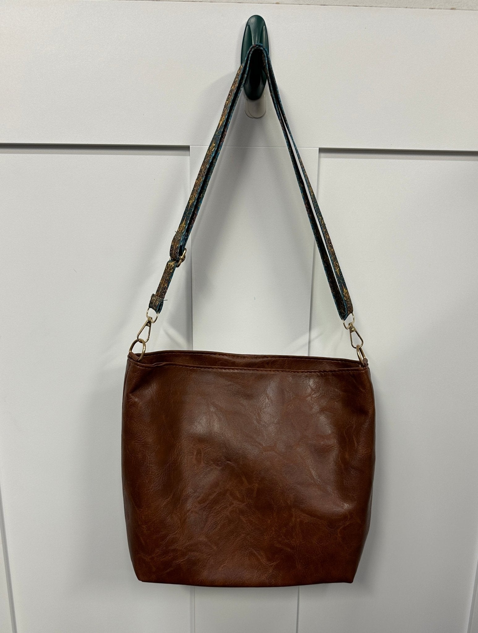 Hands - Free Crossbody Bag with BOHO Embroidered Strap - Grab and Go Bag, Perfect Shopping Companion - Rose's Colored Designs