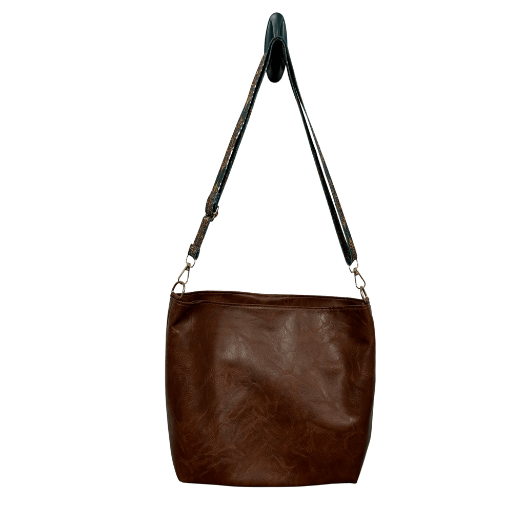 Hands-Free Crossbody Bag with BOHO Embroidered Strap - Grab and Go Bag, Perfect Shopping Companion Tote Rose's Colored Designs