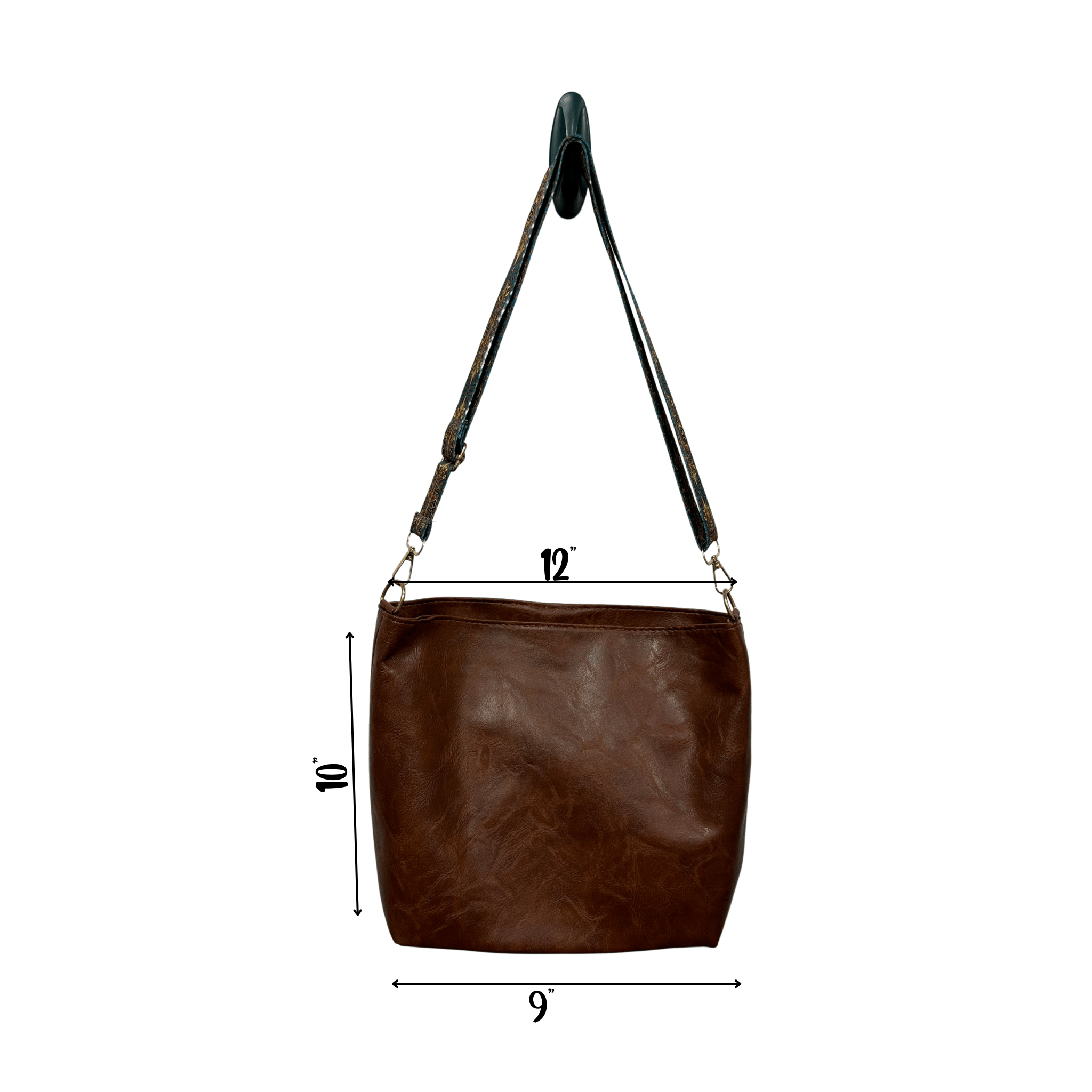 Hands - Free Crossbody Bag with BOHO Embroidered Strap - Grab and Go Bag, Perfect Shopping Companion - Rose's Colored Designs