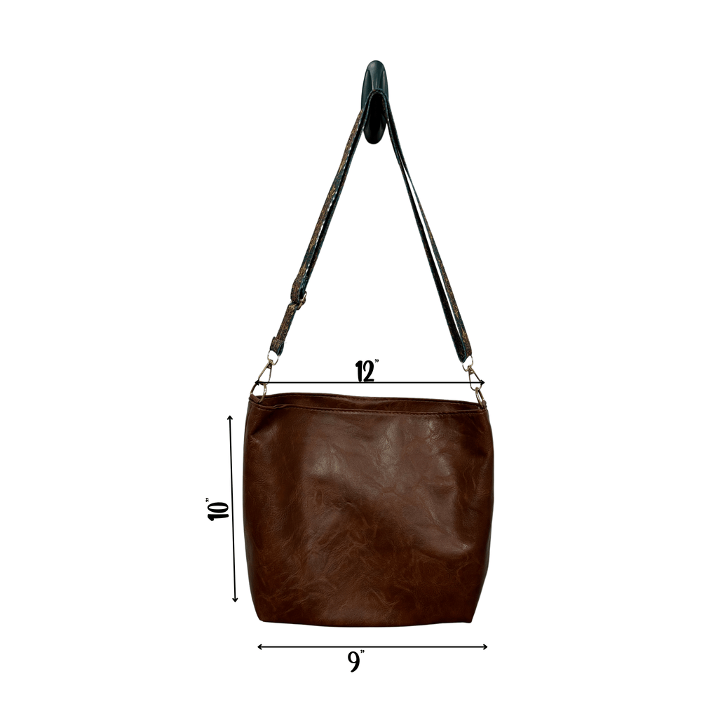 Hands-Free Crossbody Bag with BOHO Embroidered Strap - Grab and Go Bag, Perfect Shopping Companion Tote Rose's Colored Designs