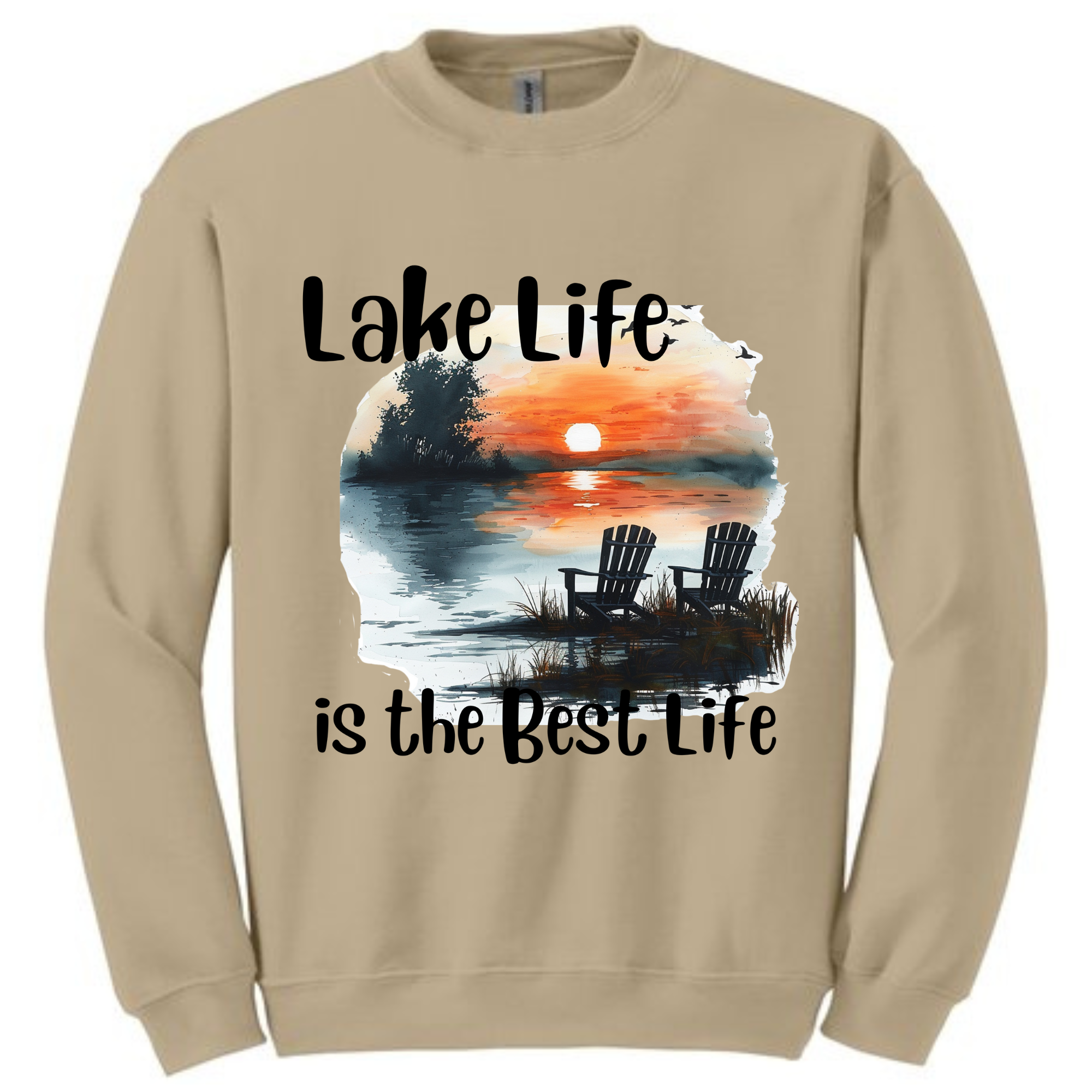 Lake Life is the Best Life Crew or Hoodie Sweatshirt Rose's Colored Designs   