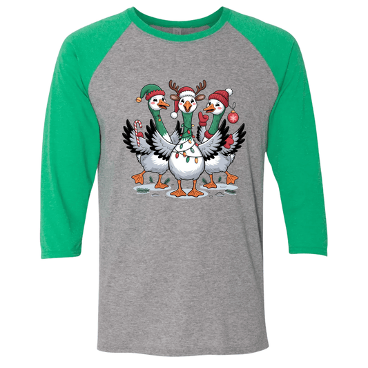 Merry Geese Crew Tee - Holiday Graphic Tee - Rose's Colored Designs