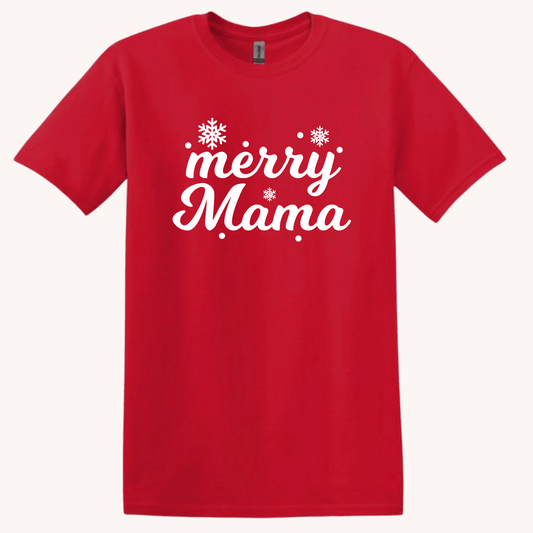 Merry Mama Tee - Fun, Festive Mama - Rose's Colored Designs