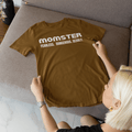 MOMSTER FEARLESS. DANGEROUS. DEADLY. Tshirt Rose's Colored Designs Brown Small