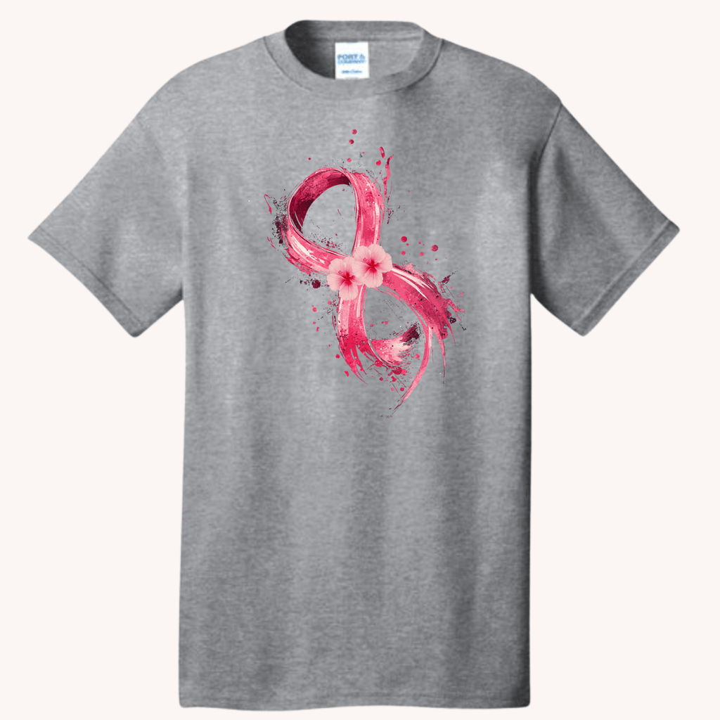 Painted Ribbon Breast Cancer Tshirt - Pink, Gray or Black Shirts & Tops Rose's Colored Designs