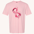Painted Ribbon Breast Cancer - Pink, Gray or Black Shirts & Tops Rose's Colored Designs Small Gray Ribbon and Flowers