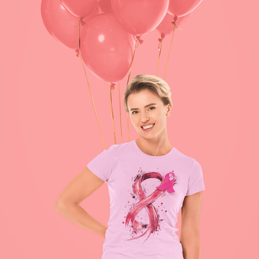 Painted Ribbon Breast Cancer Tshirt - Pink, Gray or Black Shirts & Tops Rose's Colored Designs
