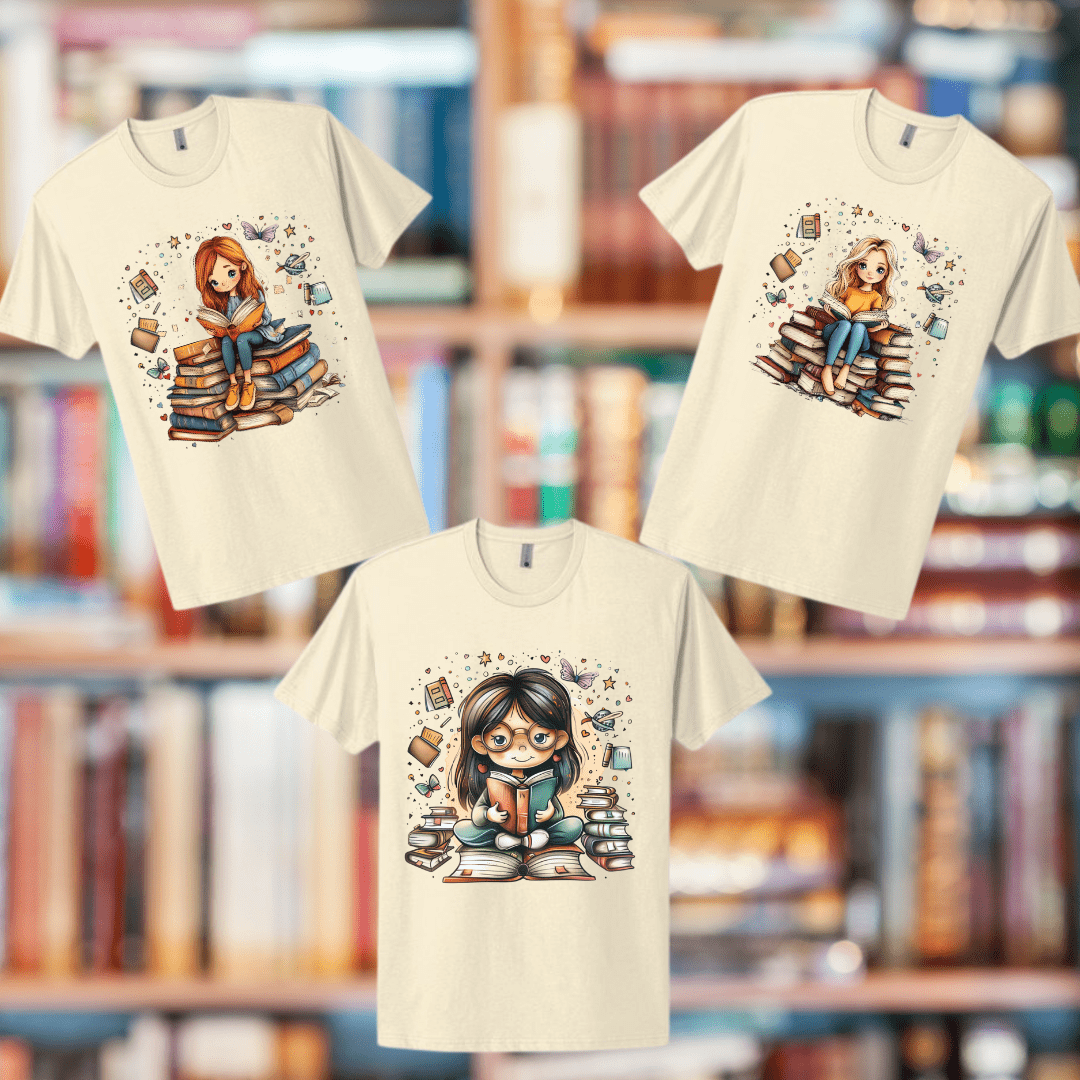She Loves to Read Tee Shirts & Tops Rose's Colored Designs