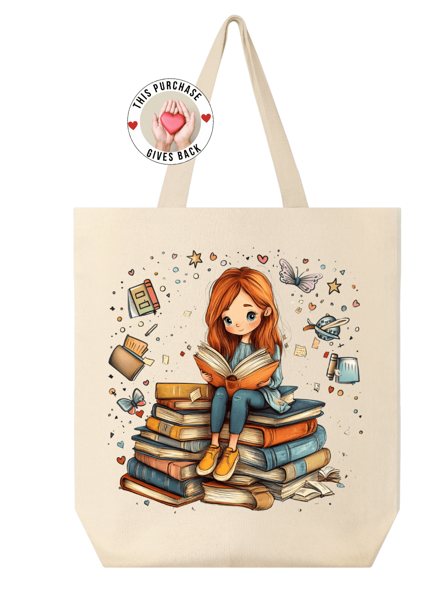 She Loves to Read Tote - Rose's Colored Designs