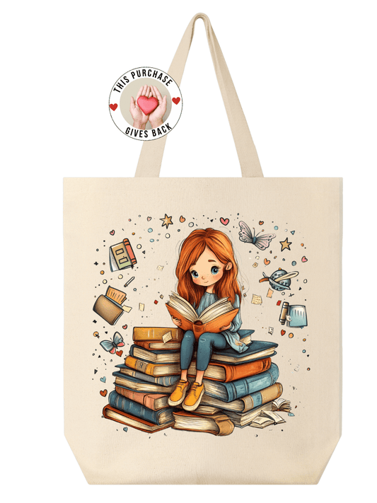 She Loves to Read Tote - Rose's Colored Designs