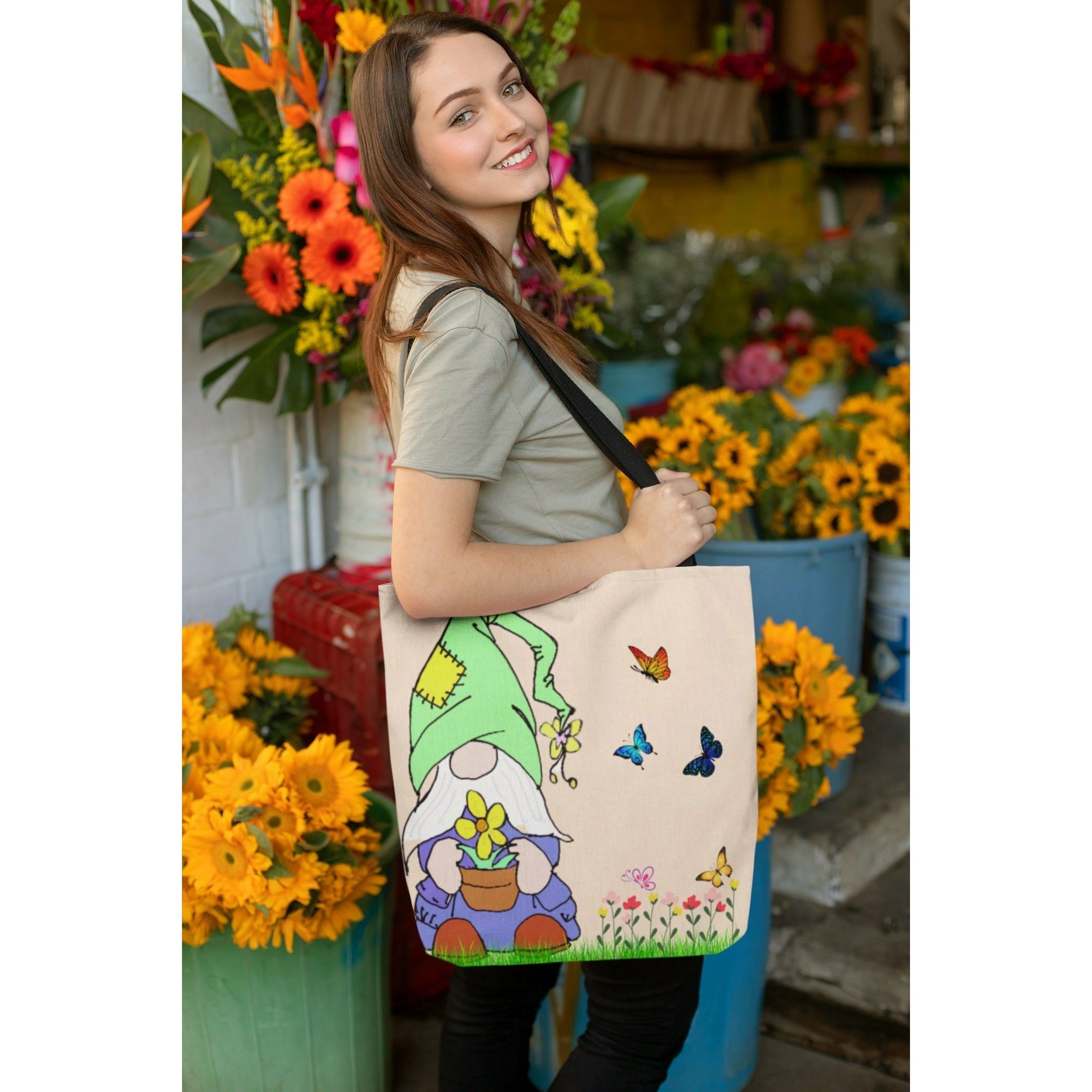 Totes to You Luggage & Bags Rose's Colored Designs GNOME & BUTTERFLIES  