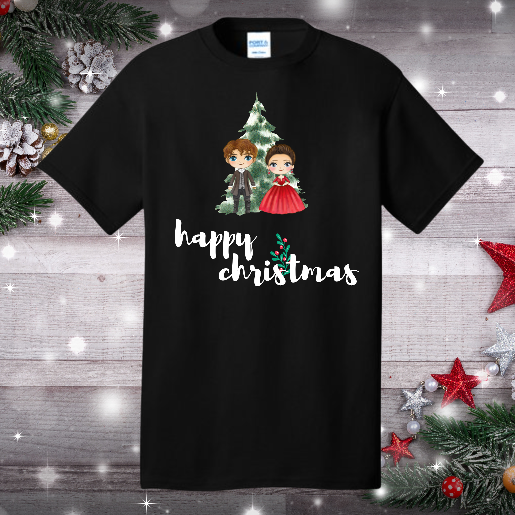 Happy Christmas - Outlander Shirts & Tops Rose's Colored Designs Small  