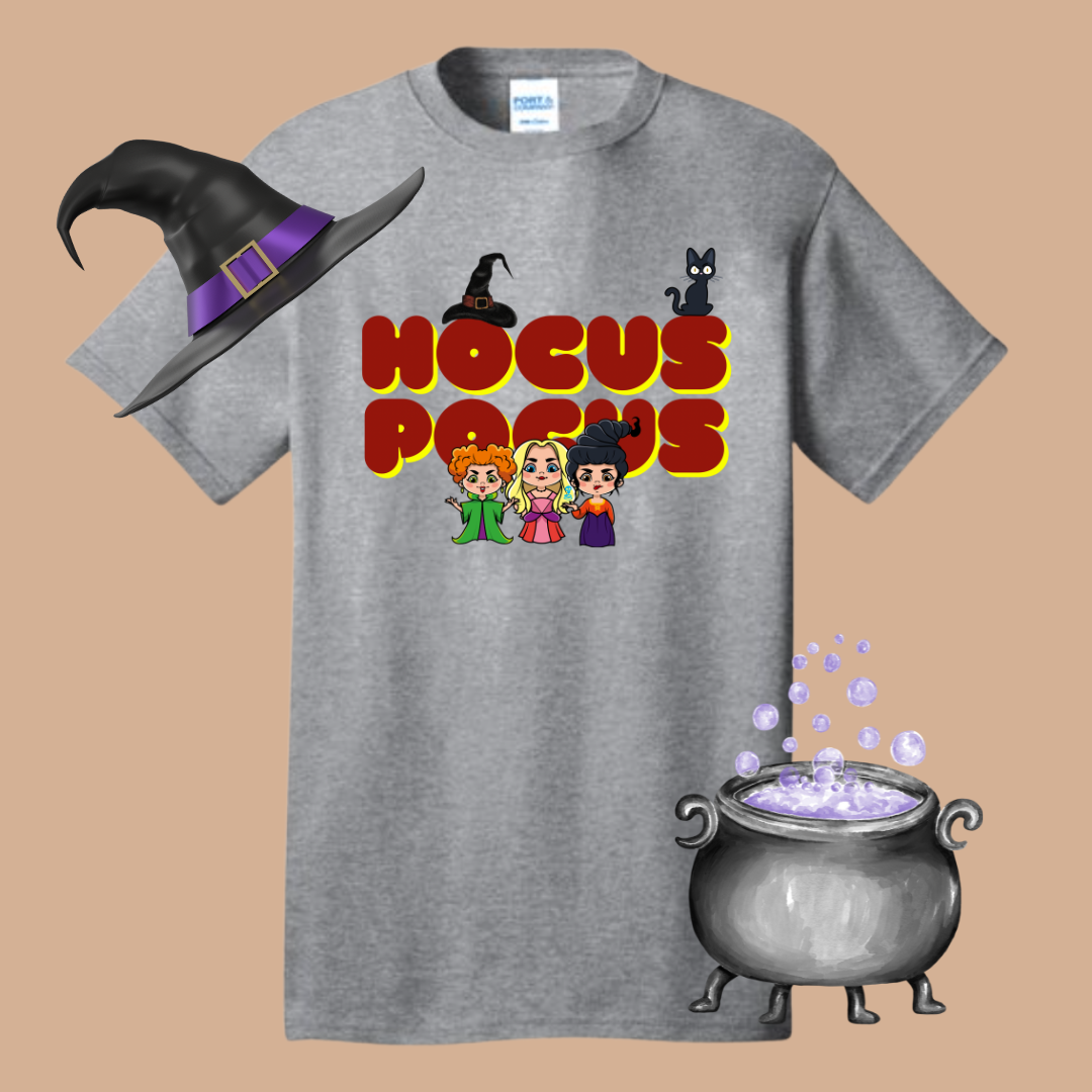 HOCUS POCUS shirt (Copy) Shirts & Tops Rose's Colored Designs Small Gray