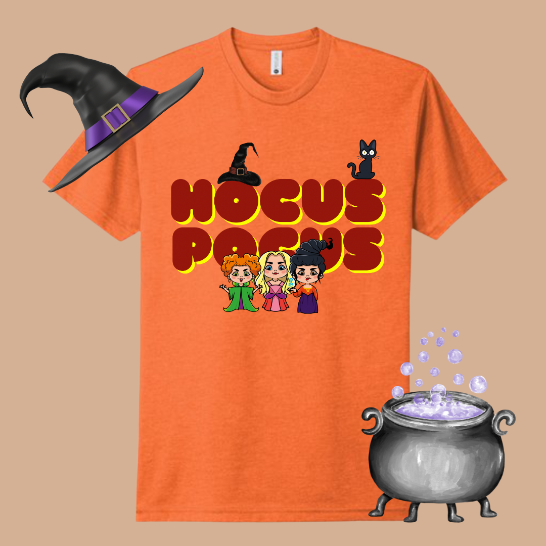 HOCUS POCUS shirt (Copy) Shirts & Tops Rose's Colored Designs Small Orange