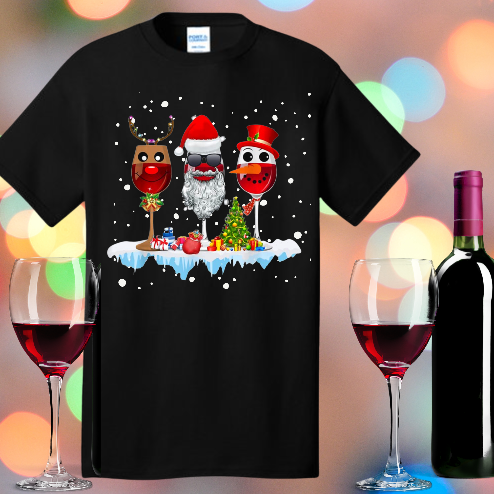 Holiday Wine Friends  Rose's Colored Designs   