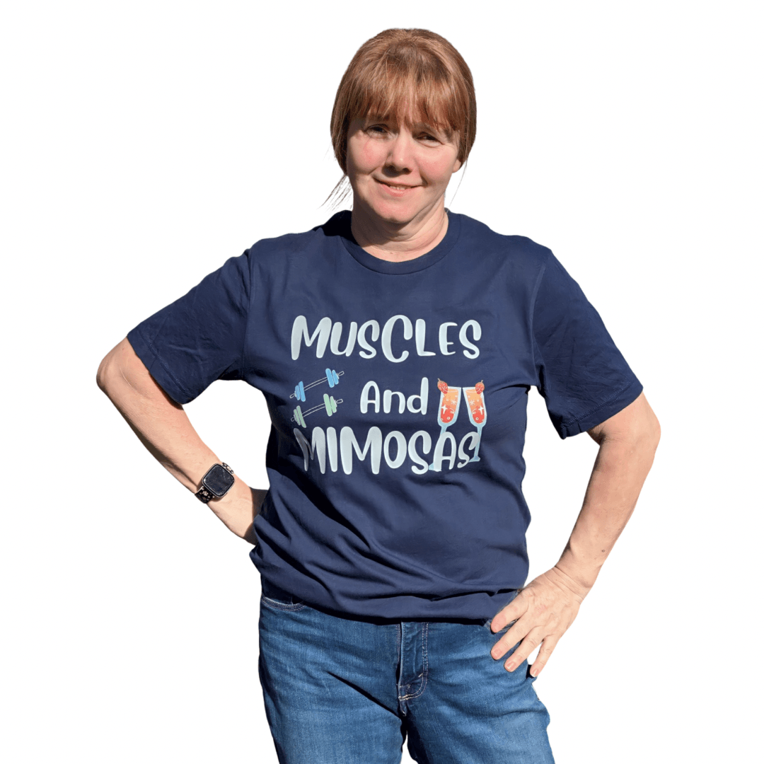 Muscles and Mimosas Tee - Rose's Colored Designs